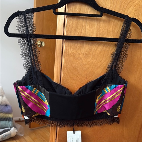 Versace Multicolor Lace Bustier Top - Picture 4 of 5